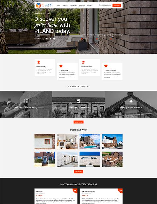 “Website Design & Development” project for Piland Construction