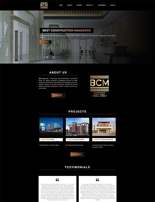 “Website Design & Development” project for BCM Construction (Best Construction Managers)