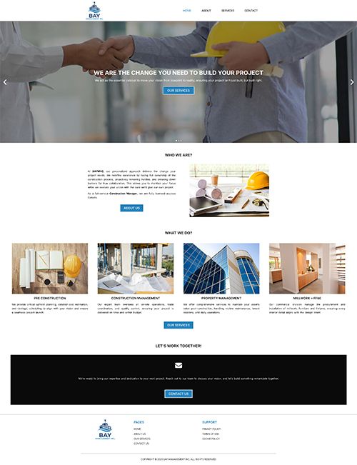 “Website Design & Development” project for Bay Management